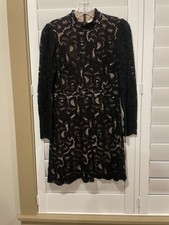 Chic Black Lace Long Sleeve Dress size 6