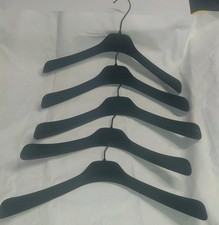 Alexander McQueen Traditional Clothes Hangers Black Plastic Metal 17in Set of 5