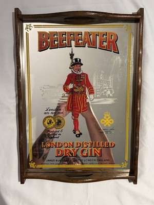 【希少】BEEFEATER  DRY GINアンティーク　パブミラー Vintage Beefeater London Mirror Wall Sign England Distilled