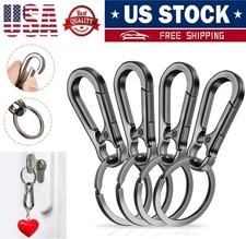 10× Metal Heavy Duty Carabiner Keychain Key Ring Clips Holder Organizer Black US