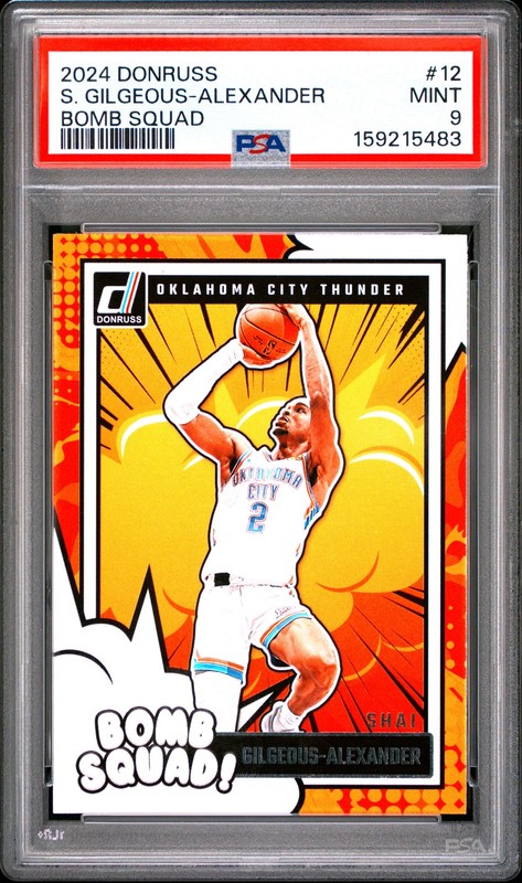2024 PANINI DONRUSS BOMB SQUAD #12 SHAI GILGEOUS-ALEXANDER PSA 9