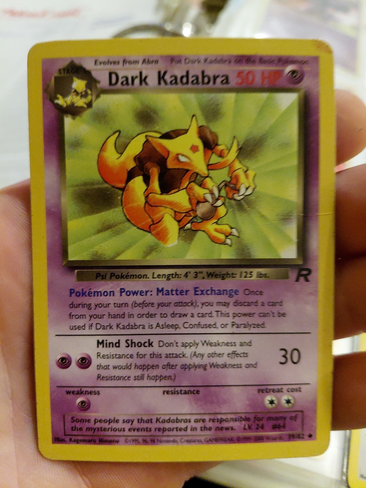 Pokémon Dark Kadabra TCG Uncommon Card 39/82