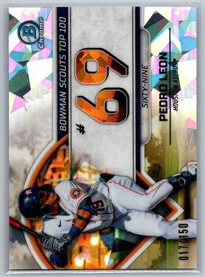2023 Bowman Chrome Scouts Top 100 /150 Atomic #BTP-69 Pedro Leon