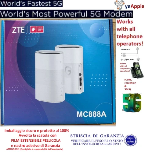 Router ZTE-MC888a X65 Hyper Box 5G+ LTE 3,6 Gbit/s Cat 16, 4a Gen, Nuovo