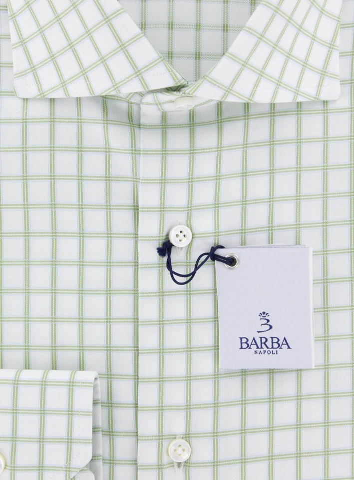 Barba Napoli Green Plaid Shirt - Slim - 15/38 - (D2U13T205405) - Image 2 of 4