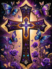 Cross Diamond Art Kits for Adults-DIY 5D Religion Diamond Painting Kits for Adul