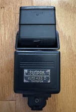 TESTED Sunpak TTL Auto 433D Thyristor Flash - Minolta Dedicated Shoe Mount Flash