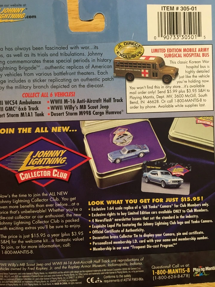 U.S. Army Half-Track - Johnny Lightning Lightning Brigade w/Bonus Patch Military - Image 3 of 3