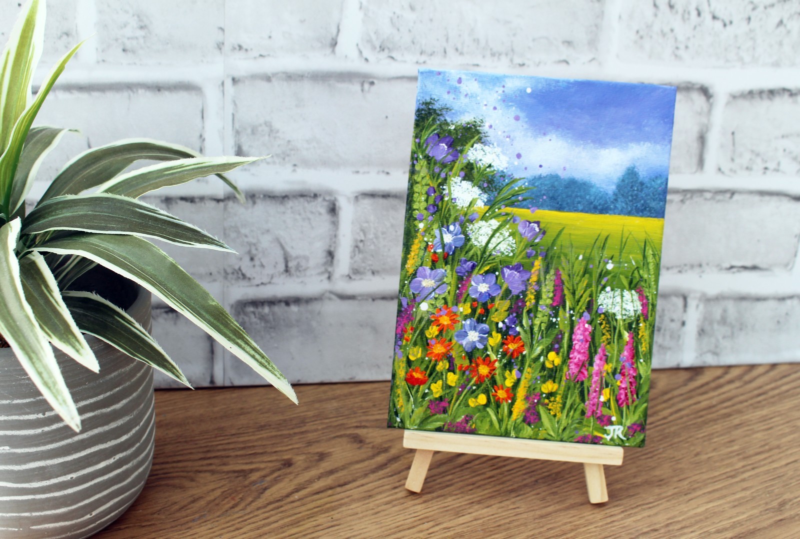Original Painting "Wildflower Meadow View" on 7 x 5" Canvas Board by Judith Rowe