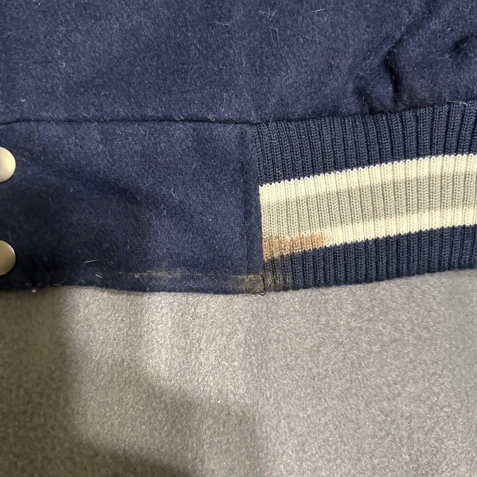 Chaqueta De Colección Años 90 Chicago Bears Letterman Stadium L Abotonada NFL Rara Foto 4 de 4