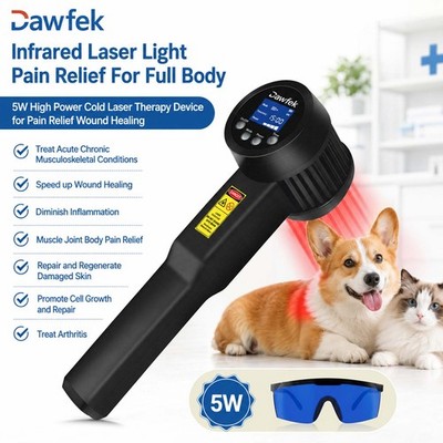 Deep Tissue Cold Laser Device 5W Cordless Adjustable Power Feet Neck Pain Relief
