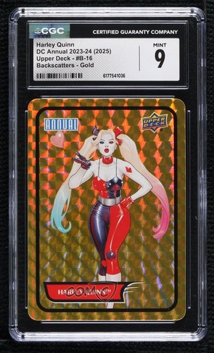 2023 Upper Deck DC Annual Backscatters Gold Harley Quinn #B-16 CGC 9 Mint 07qw