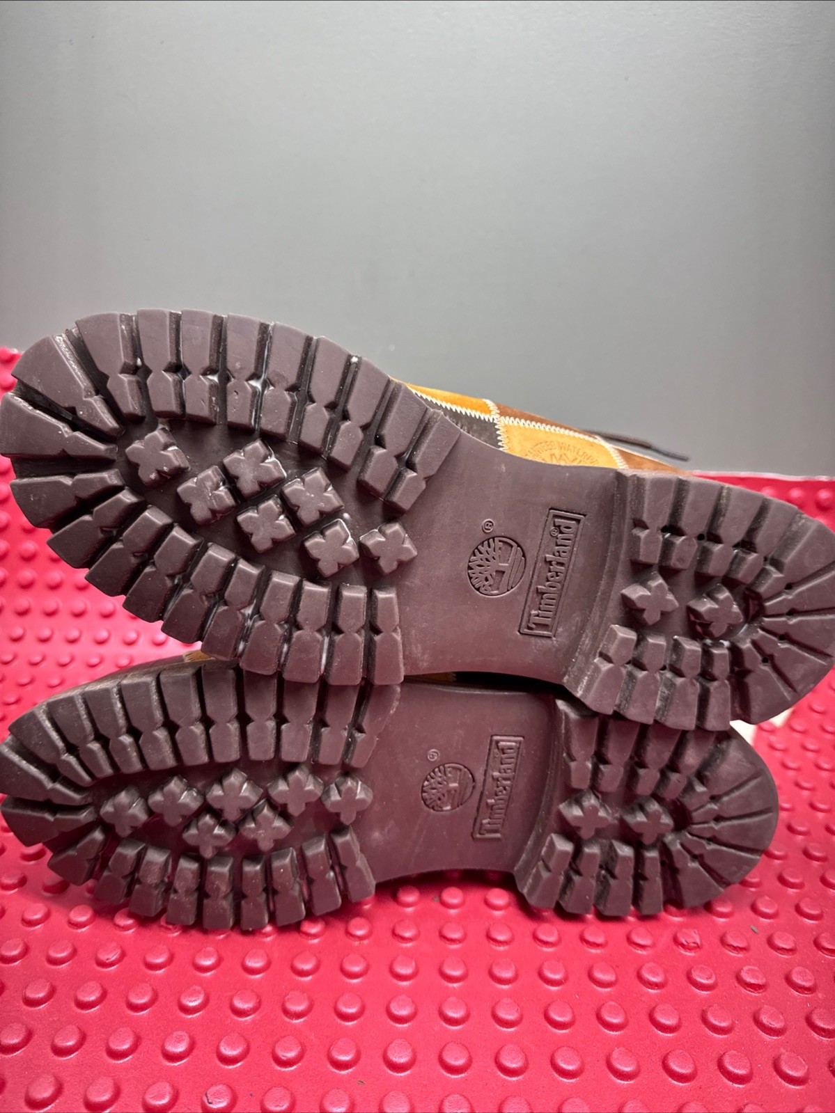 Vintage Timberland Patchwork Boot Brown Tan Leath… - image 3