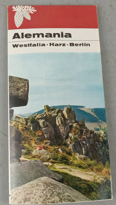 Vintage 1960's ALEMANIA Germany Berlin Map Travel Guide Advertising Brochure