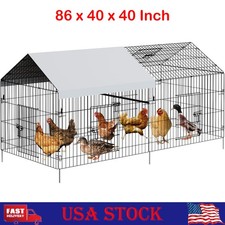 86"x40"x40" Metal Chicken Coop Chicken Run for Yard with Waterproof Cover