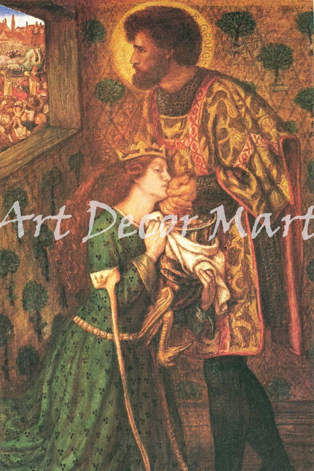 Saint George And The Princess - - CANVAS OR PRINT WALL ART - Image 2 of 2
