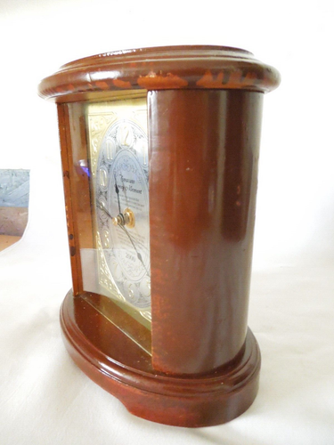 Quartz Shelf Clock Wood Glass Lens Inspirational Design New Movement Made in USA - Picture 3 of 10