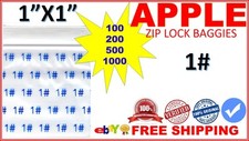 1" x 1" baggie 1010 mini zip bags PRINTED DESIGN 1 NUMBER 1