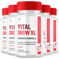 (5 Pack) Vital Grow XL Male Pills - Maximize Energy, Vitality & Stamina 300ct