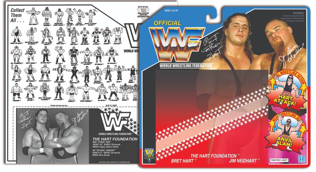 Hasbro WWF HART FOUNDATION Retro Figure DOUBLE CARD WWE | eBay