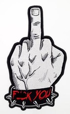 F K You - The Finger Iron On Sew On Embroidered Back Patch 5.75" X 10"