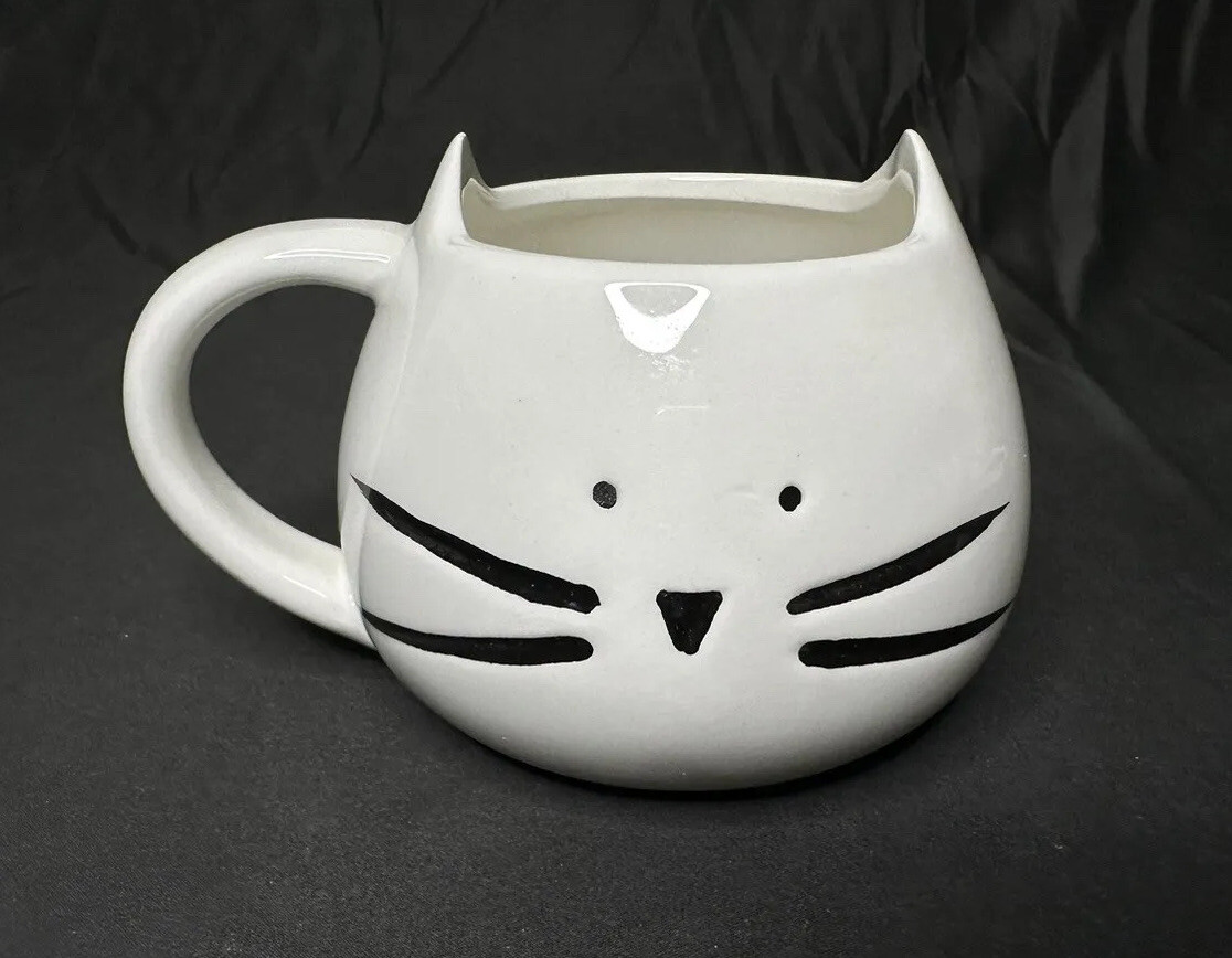 10 Strawberry Street White & Black Kitty Cat Mug 3-1/2” | eBay
