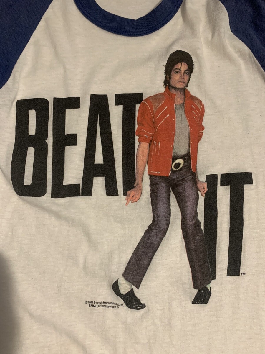 Very Rare michael jackson beat it t shirt 1984 Original Men's