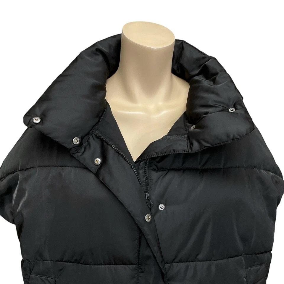 Kenneth Cole Puffer Vest Womens Large XL Black Zip Snap Stand Up Neck NWT $139 - Image 3 of 4