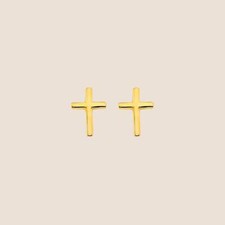 14k Mini Cross Earrings