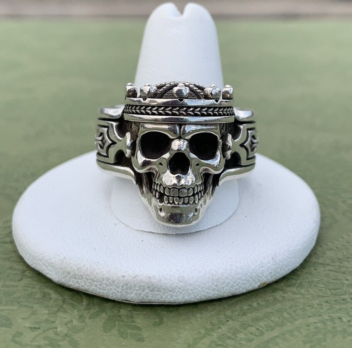 NightRider Sterling Silver Medium Guardian Skull Ring (Size NightRider Sterling Silver Medium Guardian Skull Ring (Size