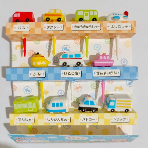 11pcs/set Mini Cartoon Car Fruit Fork Kids Dessert Bento Lunches Party Decor - Picture 9 of 12