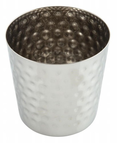 Chip Serving Cups Pack of 2 Food Presentation Pot Dimpled Finish 8.5 x 8.5cm - Picture 3 of 5