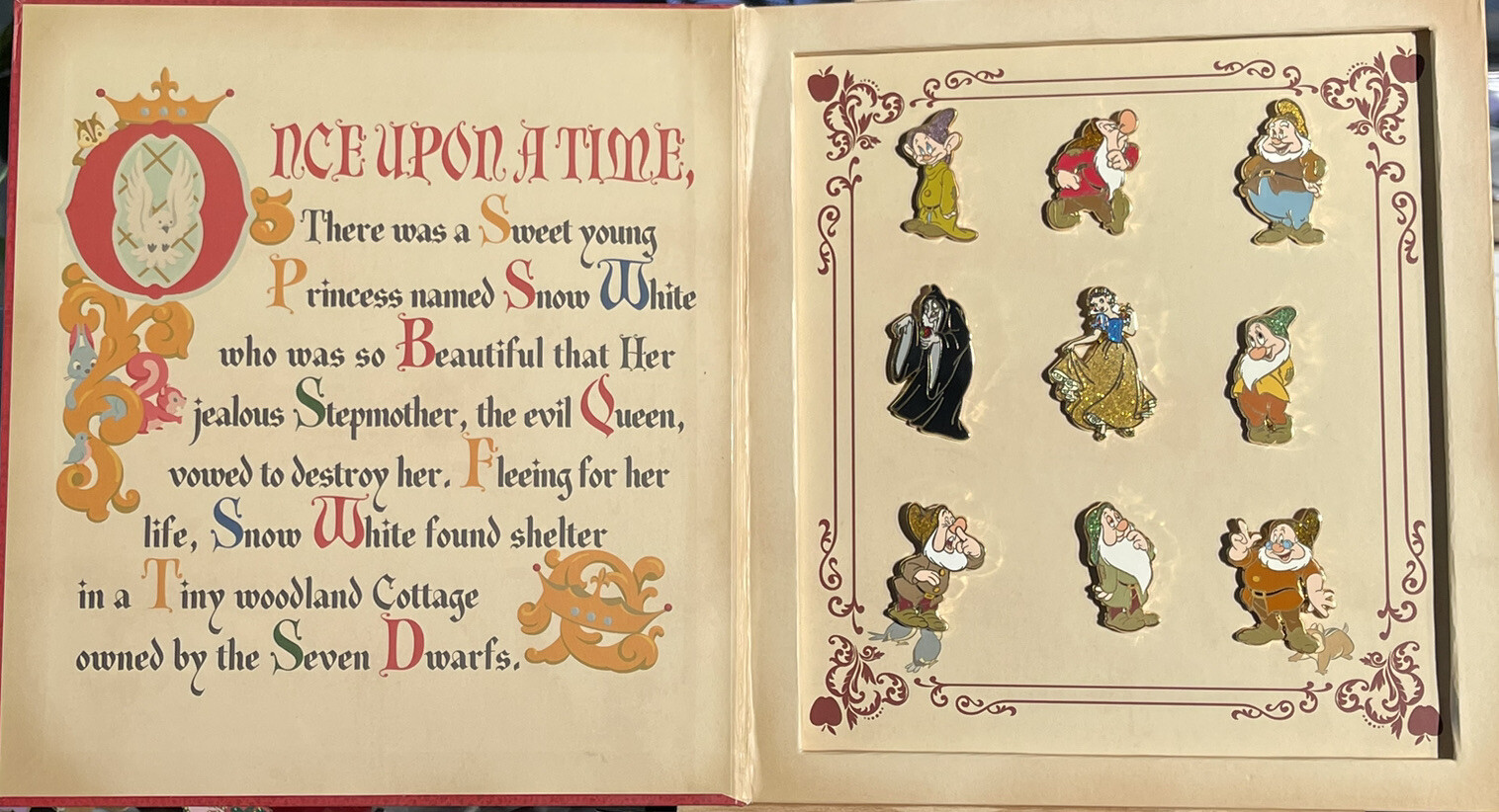 2016 Disney Store Book Snow White and the Seven Dwarfs LE 500 Pin Set 115375