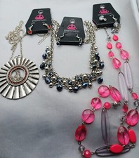 3 Necklace and Earring Sets Silver Tone New With Tags