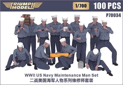 Triumph P70034 1/700 WWll US Navy 100 PCS Maintenance Man set - Foto 1 di 3