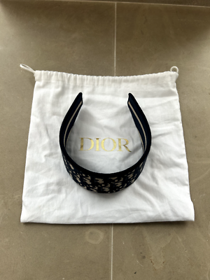 DIOR Women's Navy Blue Logo D-Oblique Headband Hair Accessory | eBay