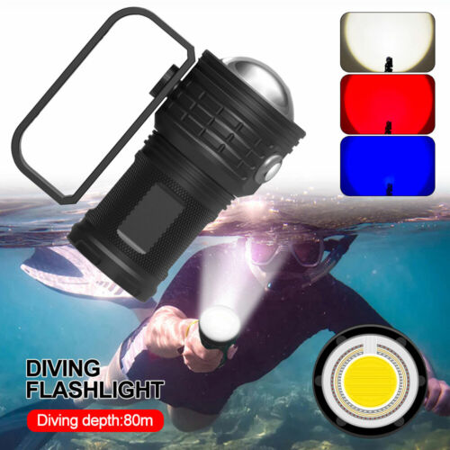 50W 10000LMCOB LED Diving Flashlight Underwater 80m Photography Video Fill Light - Picture 1 of 15