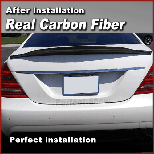 Carbon Heckspoiler Spoiler Flügel Lippe für Mercedes W221 S350 S500 S400 2008-13 - Picture 2 of 12