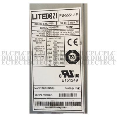 LITEON　PS-5551-1F 電源ユニット USED Liteon PS-5551-1F Server Power Supply | eBay
