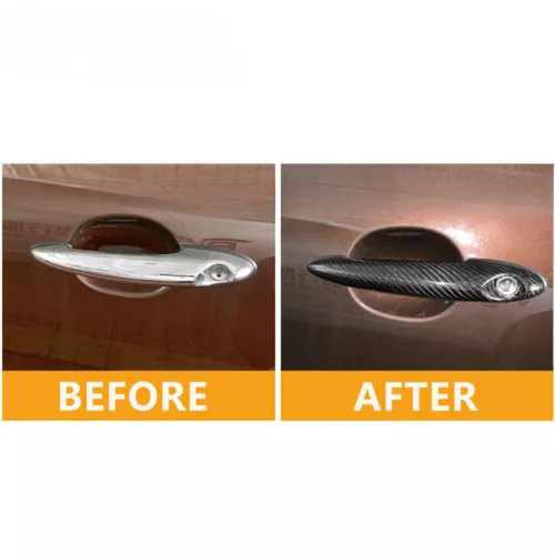 For BMW MINI Cooper S R50 R53 R55 R56 Real Carbon Fiber Door Handle Cover Trim - Picture 5 of 11