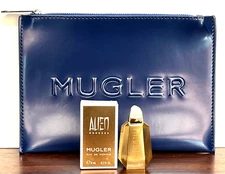 2pc SET ALIEN GODDESS By MUGLER 0.2oz 6ml EDP MINI NIB & MUGLER POUCH 8" x 5.5"