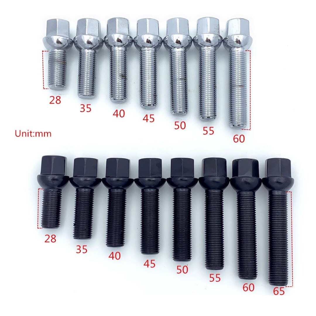 10pc M15x1.25 Extra Long Lug Bolts Thread Lenght 28/35/40/45/50/55
