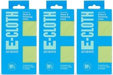 3x e-cloth Glass & Polishing Window Home Microfibre Cleaning Cloth - Assorted