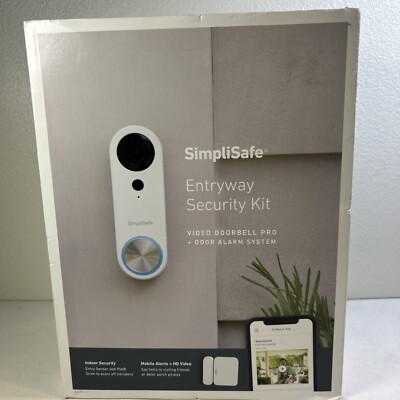 Simplisafe Video Doorbell Pro System Entryway 5Pc Security Kit ￼