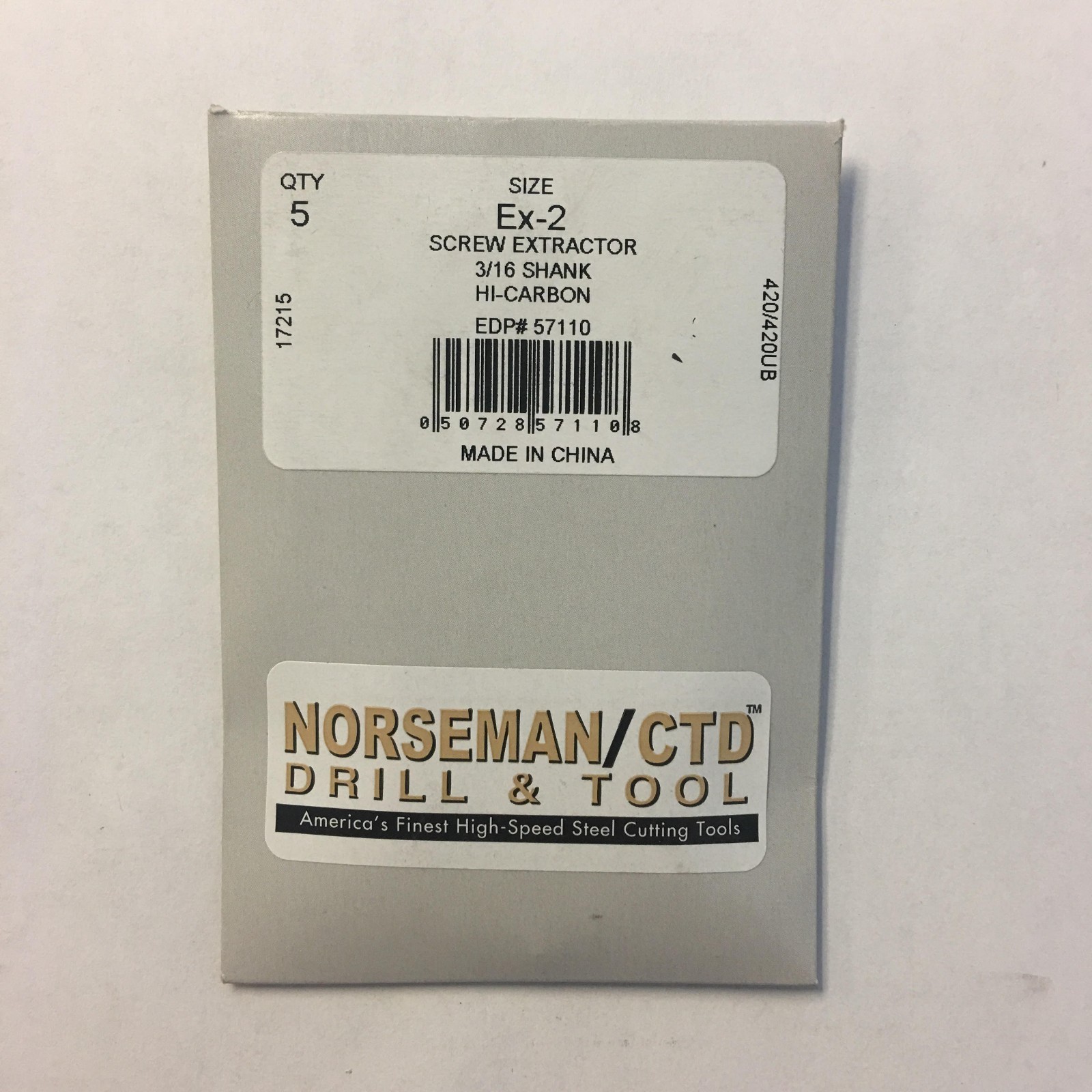 57110 Norseman/Viking EX2 Screw & Pipe Extractors HiCarbon Steel (5