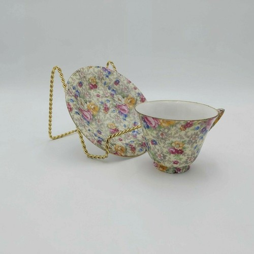 Porcelain Chintz Teacup and Saucer-Japan - Picture 2 of 3