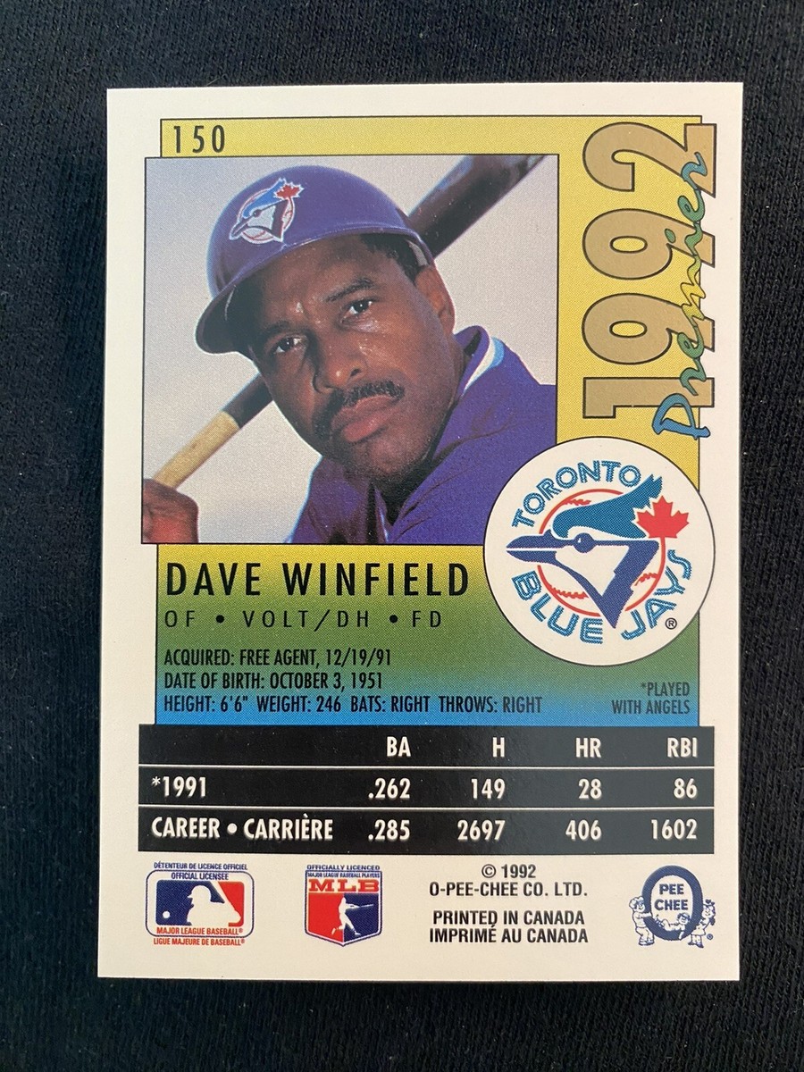 1992 O-Pee-Chee Premier - #150 Dave Winfield/Toronto Blue Jays | eBay