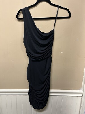 open lace back dress Bewitched One Shoulder Mini Dress Black main image 0