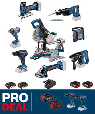 Bosch Professional Super-Set 18V GCM GSR GBH GWS GSA GST GLI GDX 4 bis 8 Akkus