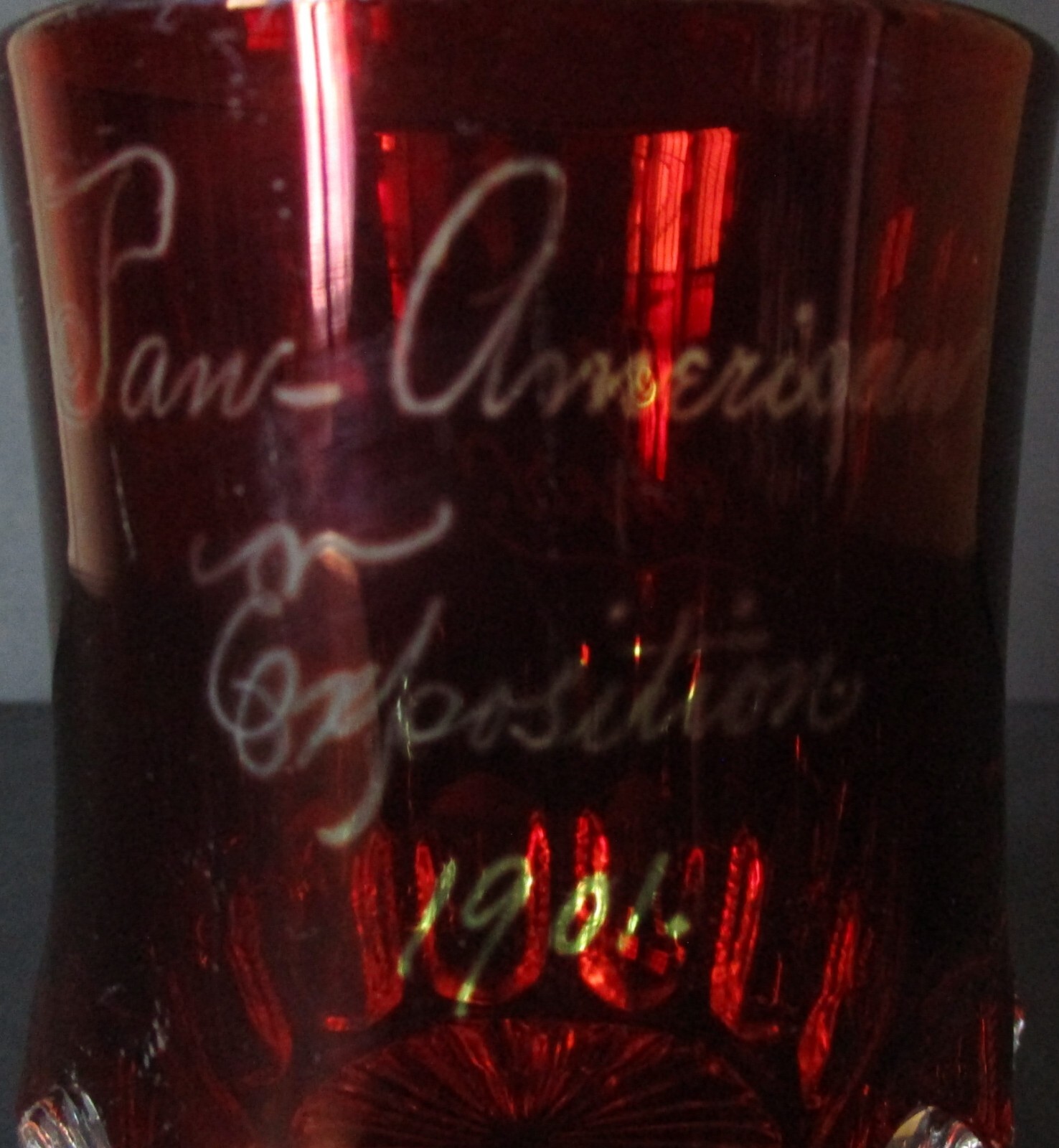 1901 Souvenir EAPG Ruby Stained Glass Tumbler Pan American Exposition "Mother" eBay
